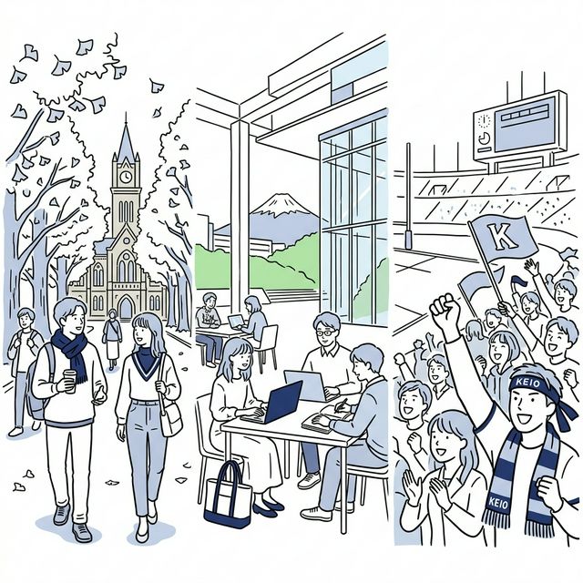 【慶應義塾大学のすべて】偏差値・詳細な就職実績から、出身の有名人・社長まで徹底解説！ キャンパスライフイメージ