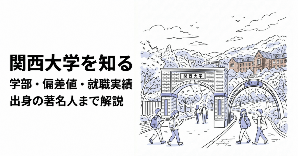 関西大学を知る。学部・偏差値・就職実績、出身の著名人まで解説する記事のイメージ