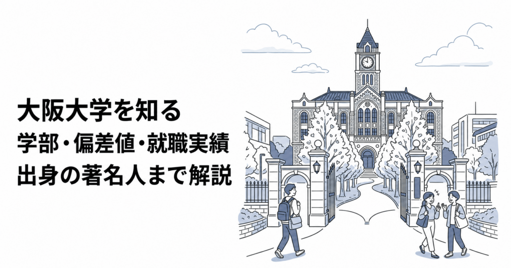 大阪大学の学部・偏差値・就職実績・出身者を紹介する記事のイメージイラスト