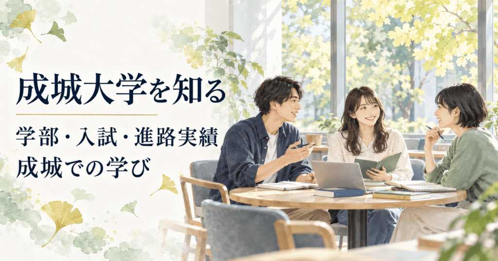 成城大学を知る。学部・入試・進路実績と成城での学びを紹介する記事のイメージイラスト