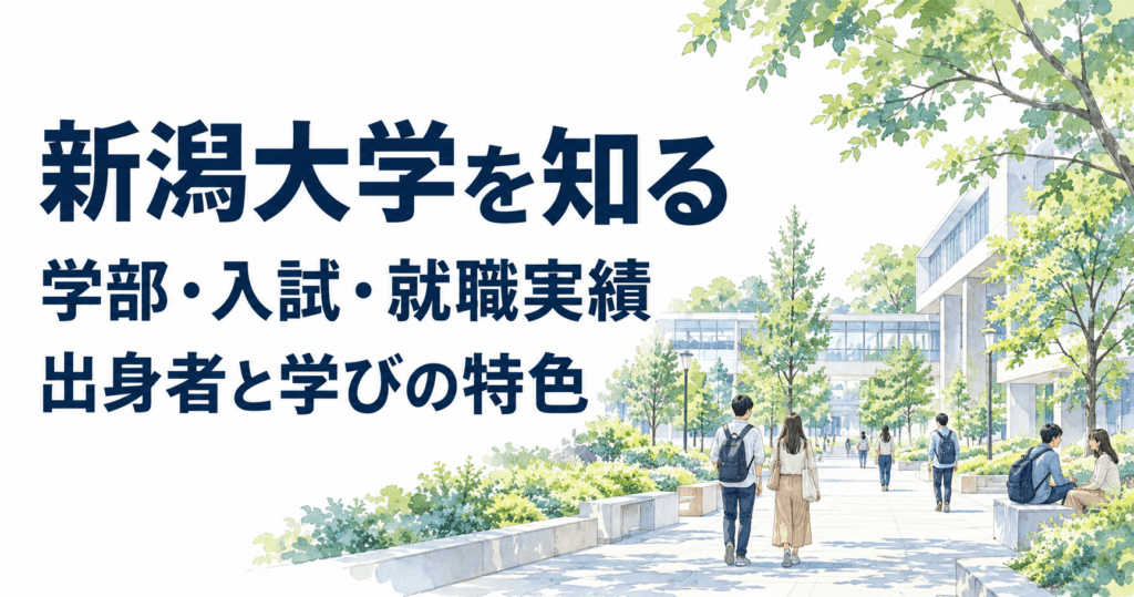 新潟大学を知る。学部・入試・就職実績、出身者と学びの特色を紹介する記事のイメージイラスト